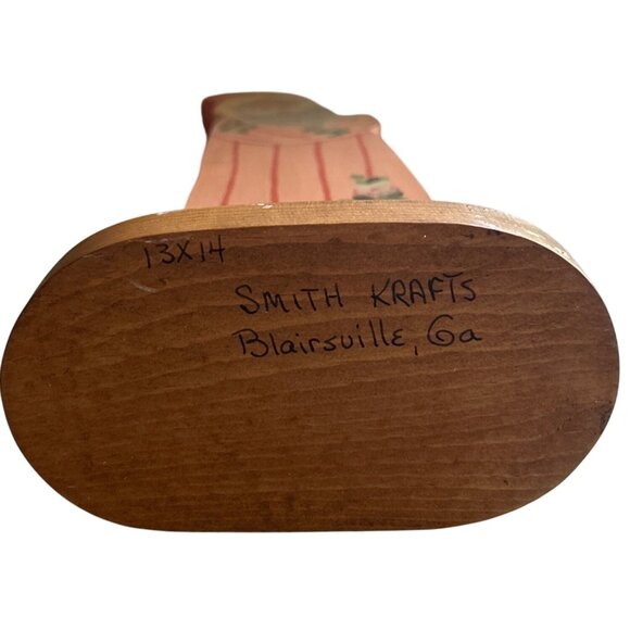 Handcrafted Smith Krafts Wooden Santa Figurine Blairsville Georgia - Picture 3 of 6